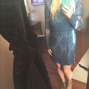 Long sleeve lace dress - free people - worn once